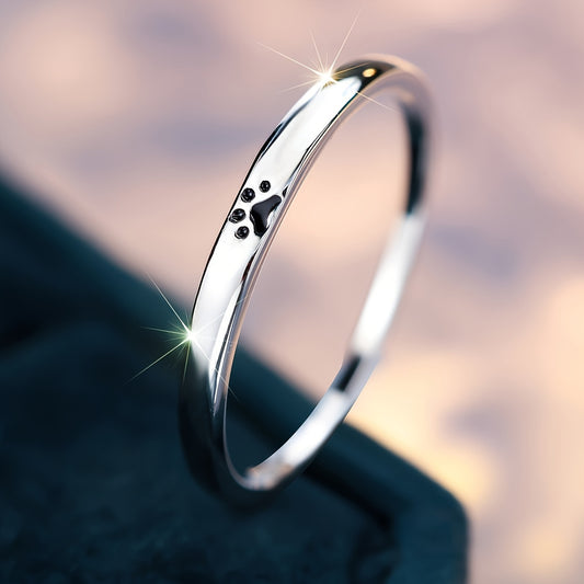 Sterling Silver Paw Print Ring