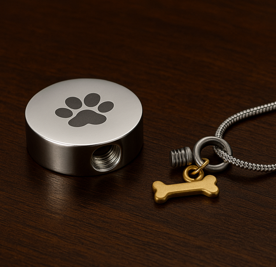 Ashes Pendant with Bone Charm