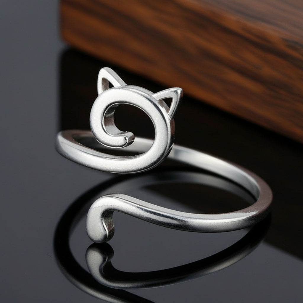 Sterling Silver Cat Ring