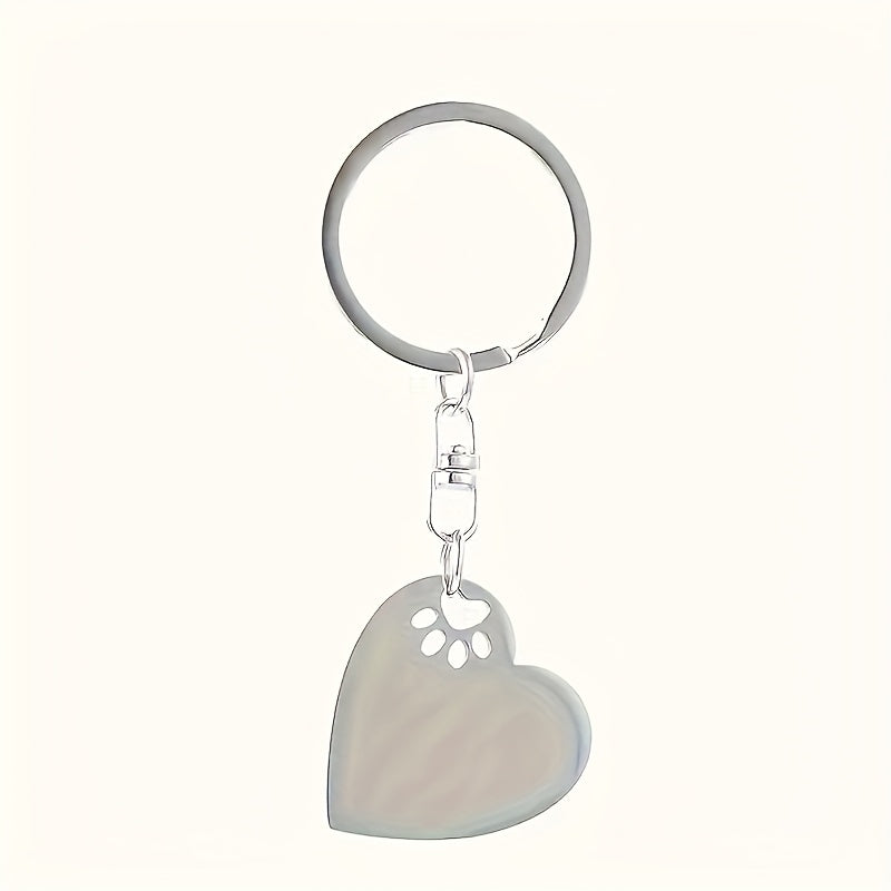 Personalised Heart & Paw Keyring