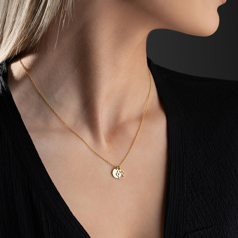 Custom Initial & Paw Necklace