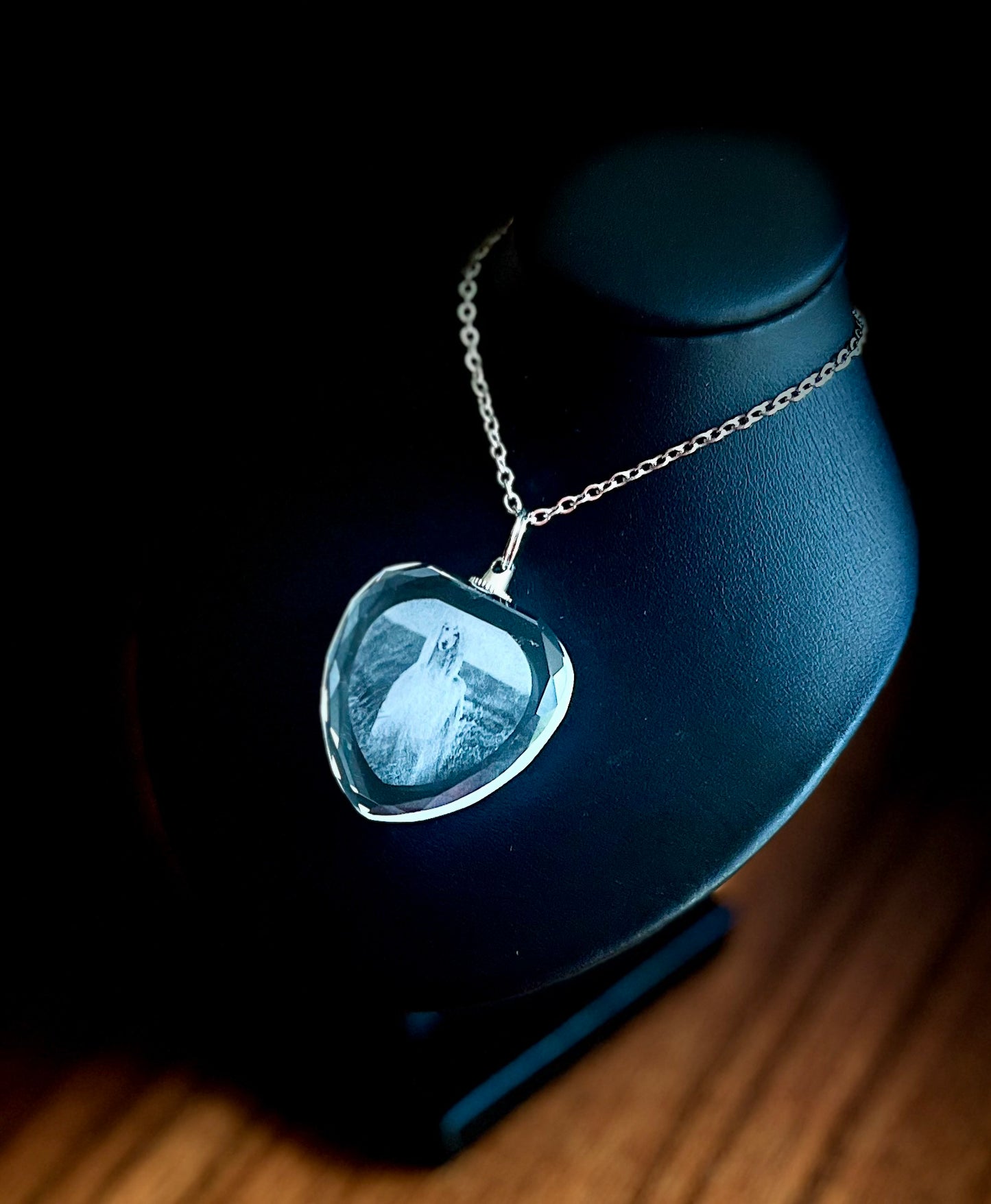 Custom Engraved Photo Heart Pendant