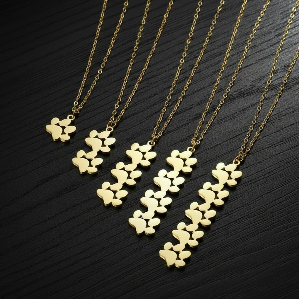 Custom Name/s Paw Necklace 1-5
