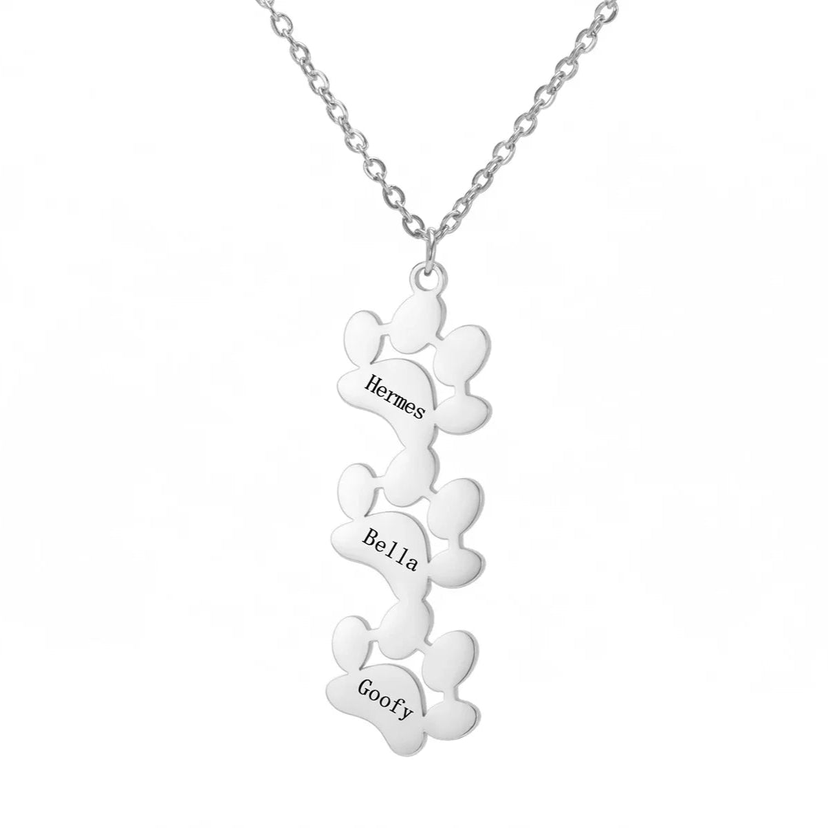 Custom Name/s Paw Necklace 1-5