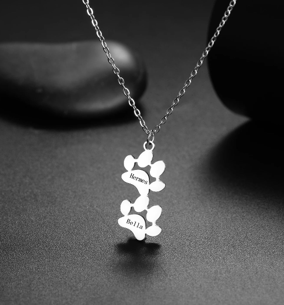 Custom Name/s Paw Necklace 1-5