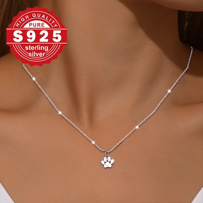 Sterling Silver Paw Necklace