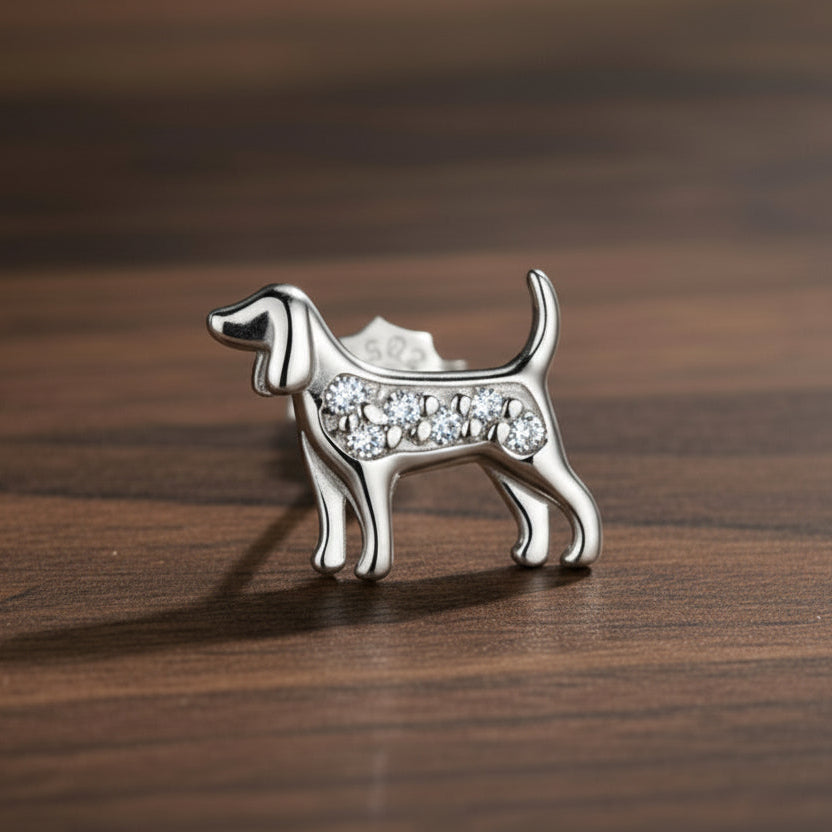 Sterling Silver Dog Studs