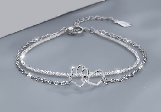 Sterling Silver Stacked Anklet