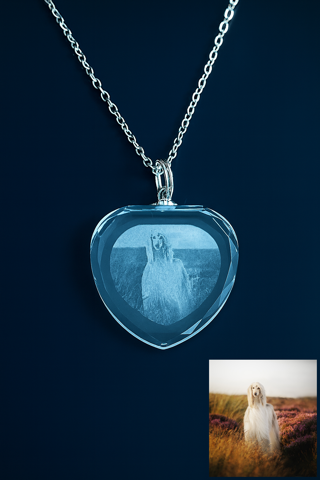 Custom Engraved Photo Heart Pendant