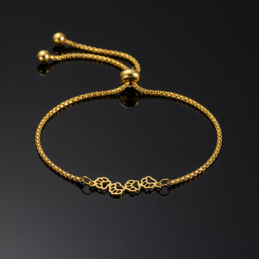 Adjustable Paw Prints Bracelet
