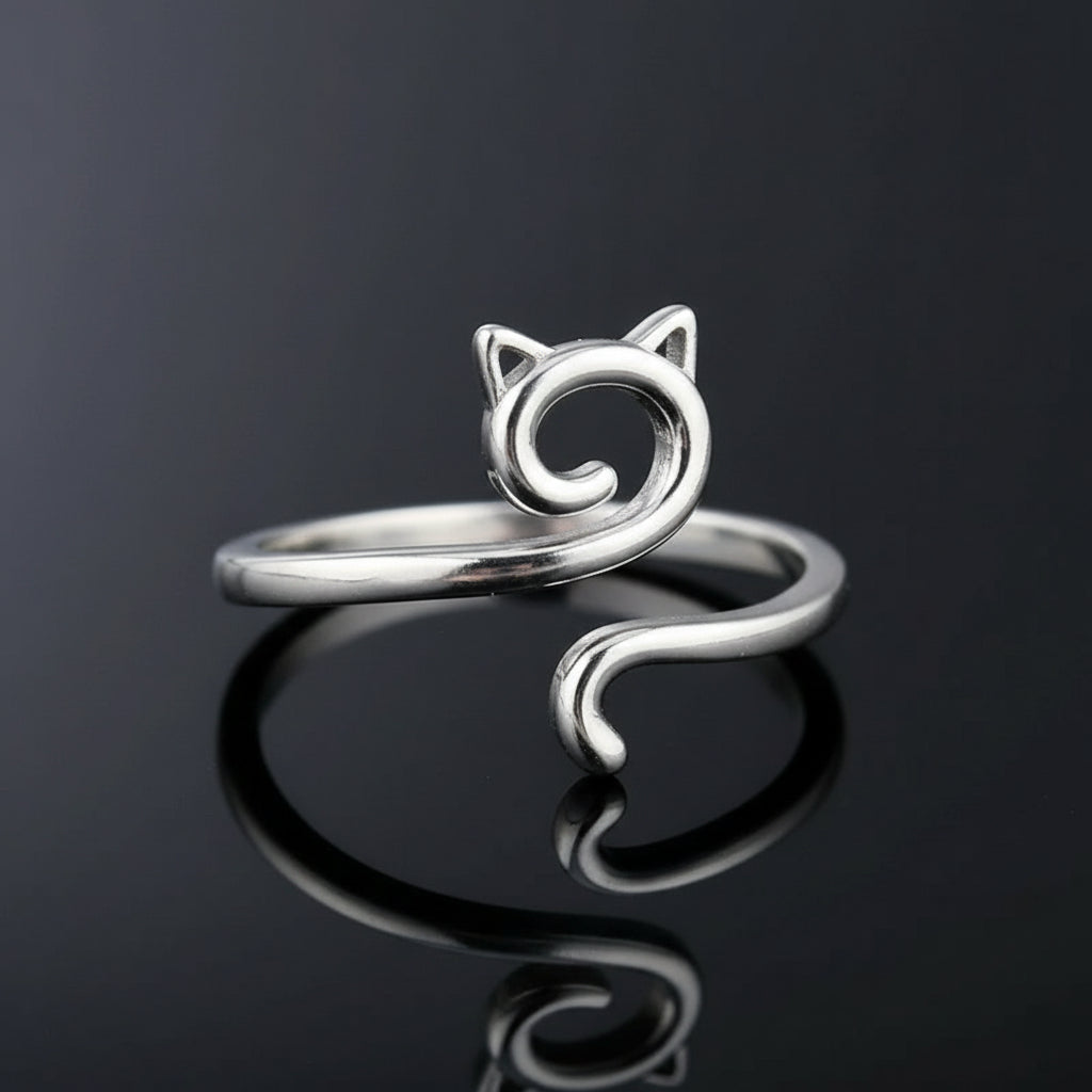 Sterling Silver Cat Ring