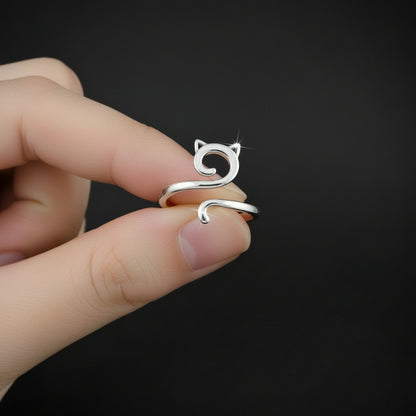 Sterling Silver Cat Ring