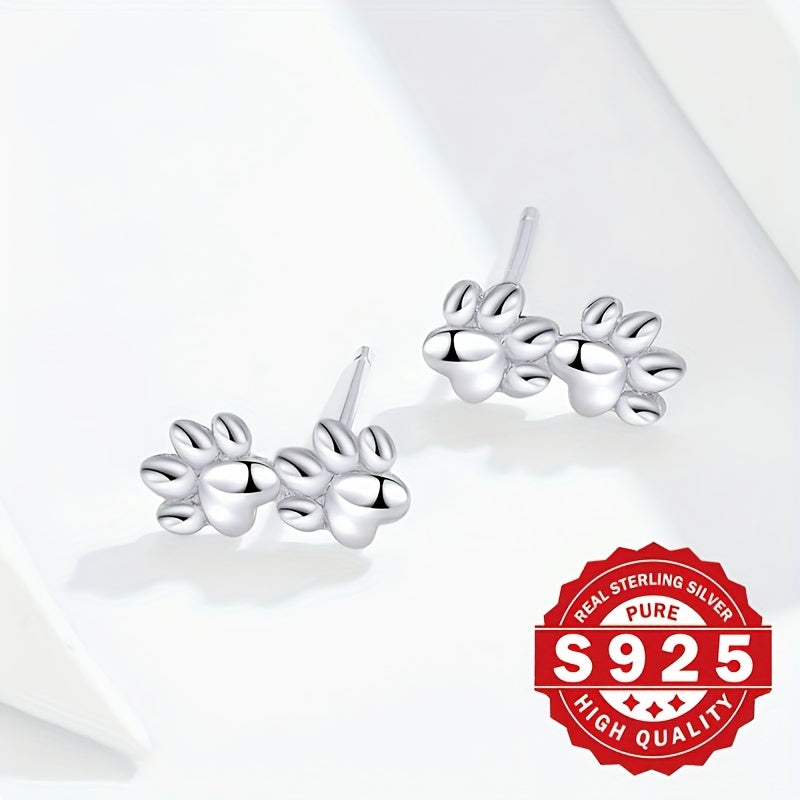 Sterling Silver Double Paw Studs