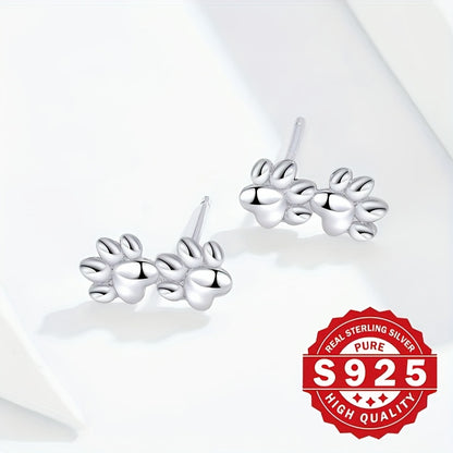 Sterling Silver Double Paw Studs