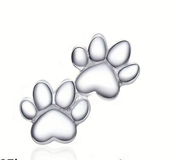 Sterling Silver Double Paw Studs