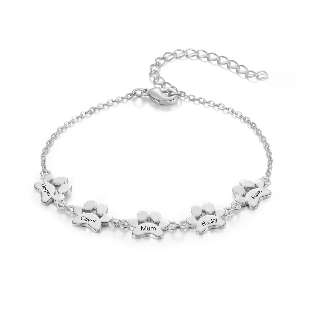 Personalised Paw Print Bracelet