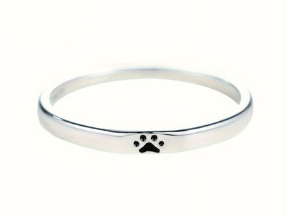 Sterling Silver Paw Print Ring