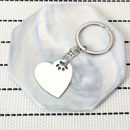 Personalised Heart & Paw Keyring