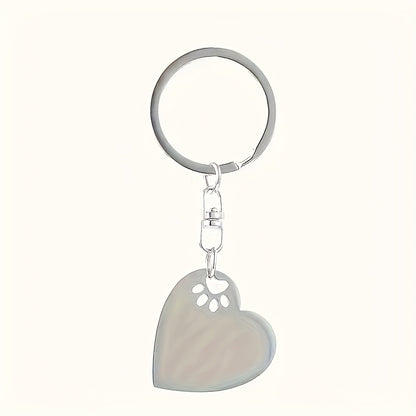 Personalised Heart & Paw Keyring