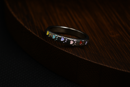Cute Multicoloured Paw Print Ring