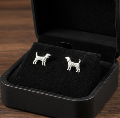 Sterling Silver Dog Studs