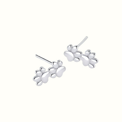 Sterling Silver Double Paw Studs