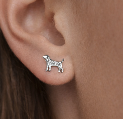 Sterling Silver Dog Studs