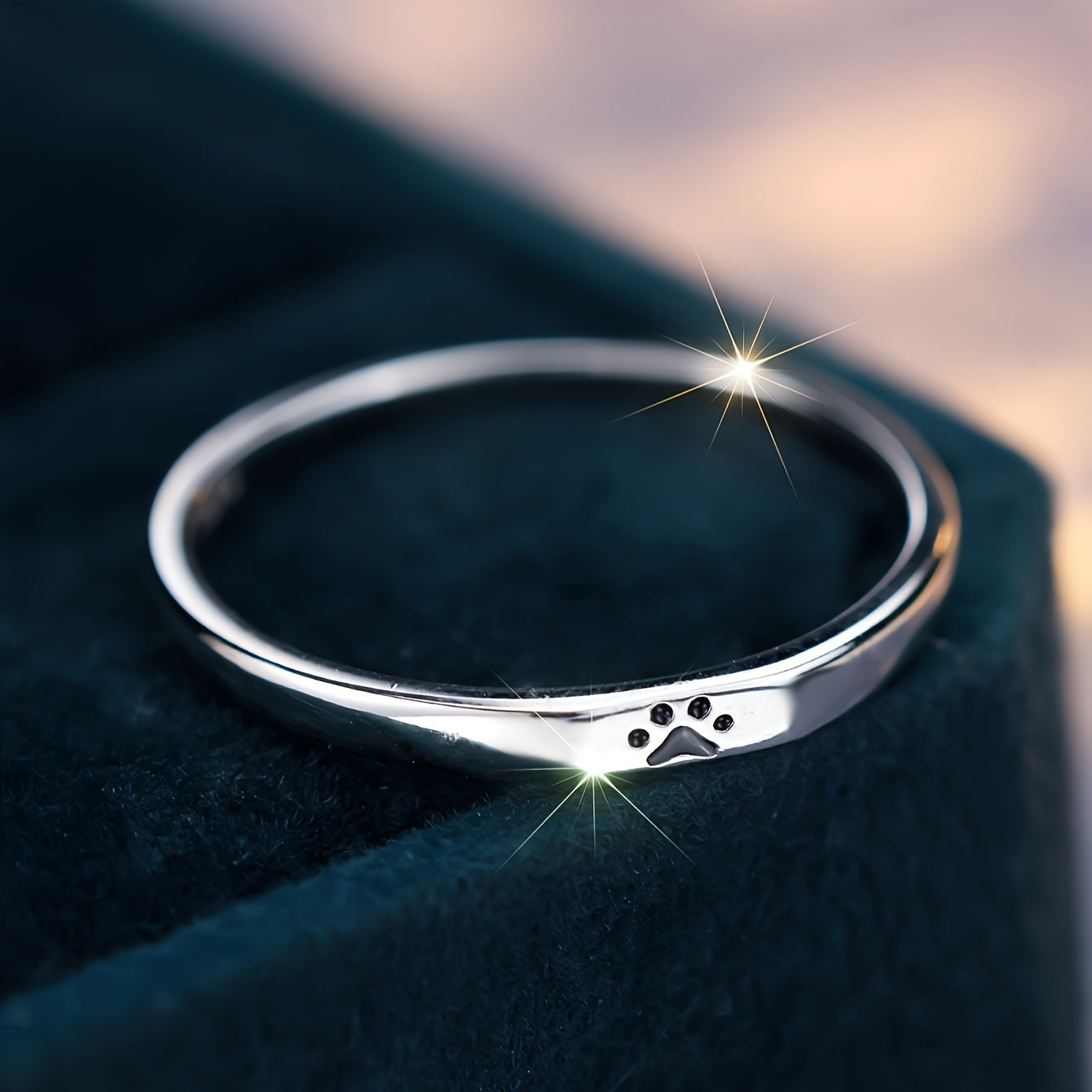 Sterling Silver Paw Print Ring