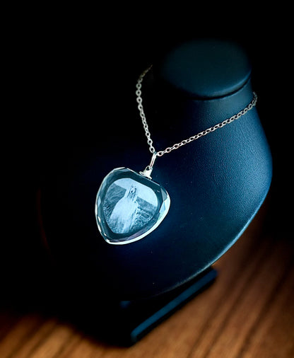 Custom Engraved Photo Heart Pendant