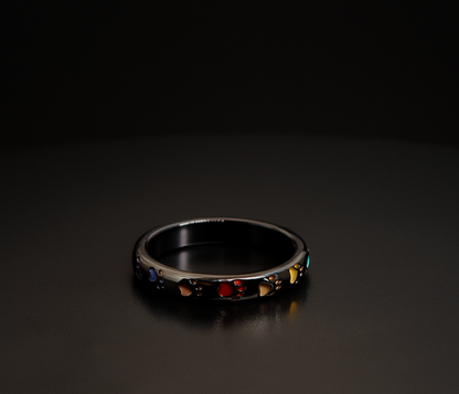 Cute Multicoloured Paw Print Ring