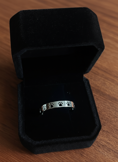 Stainless Steel Cut Out Paw Ring