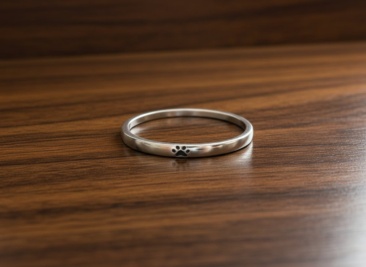 Sterling Silver Paw Print Ring