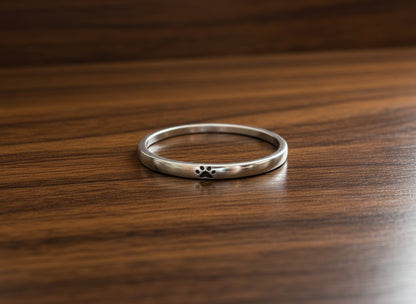 Sterling Silver Paw Print Ring