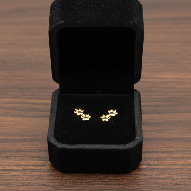 Sterling Silver Double Paw Studs
