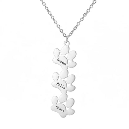 Custom Name/s Paw Necklace 1-5