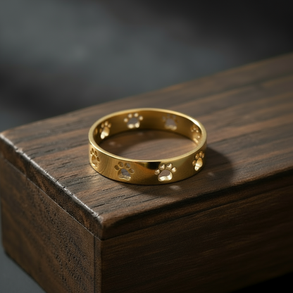 Stainless Steel Cut Out Paw Ring