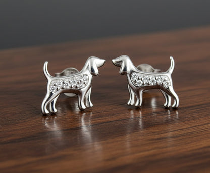 Sterling Silver Dog Studs
