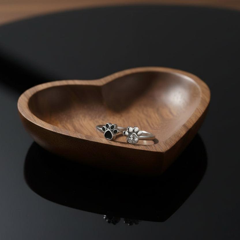 Adjustable Paw Prints Ring, Sterling Silver