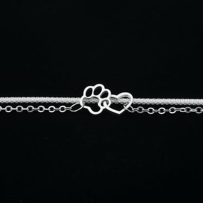 Sterling Silver Stacked Anklet