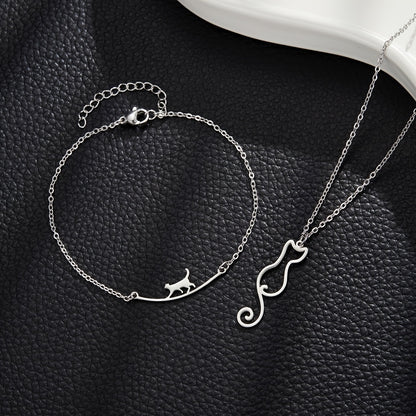 Necklace and Anklet Set - Cat